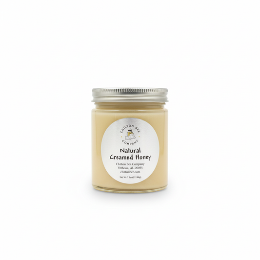 Smooth creamed honey 7.5oz glass jar - raw Alabama wildflower honey