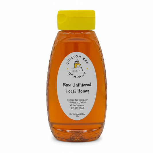 Raw Alabama wildflower honey 1 pound squeeze bottle